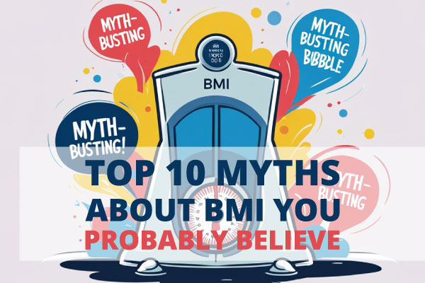 Illustration of BMI scale and common misconceptions